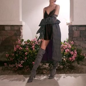 Stuart Weitzman Grey High Heel Over the Knee Boots